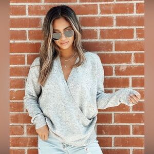 NWT LoveStitch Marianne Speckled Cross Front Sweater Size S and Size M